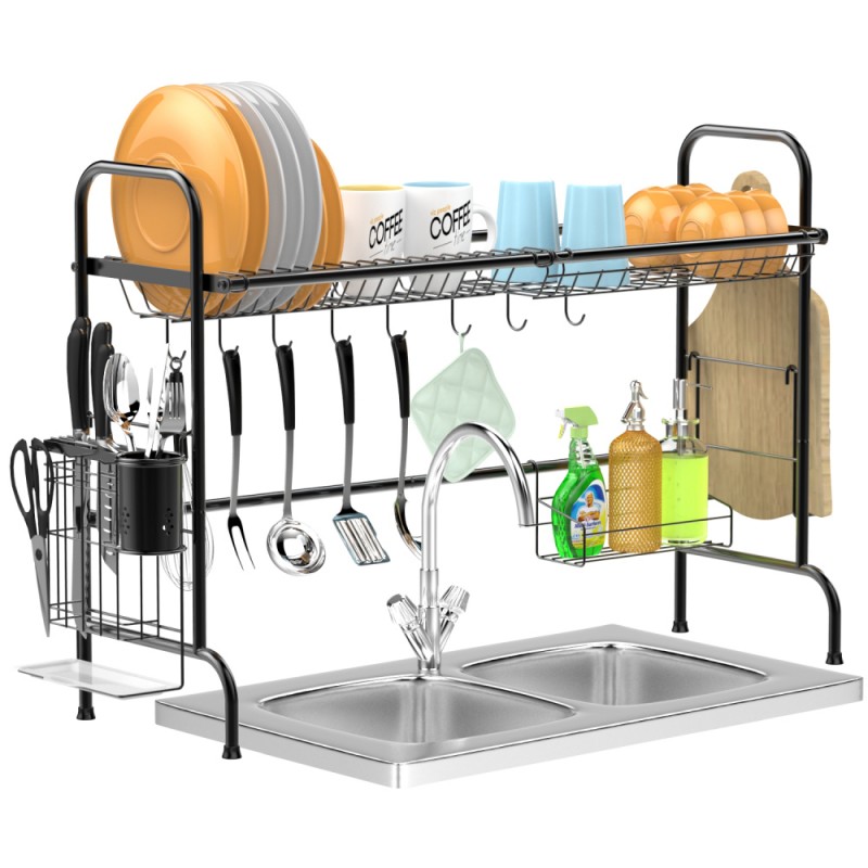 Over Sink Dish Rack GSlife 2 Tier Stainless Steel Dish Rack Above Sink Stable... 