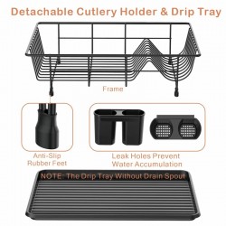  GSlife Dish Drying Rack for Kitchen Counter or in Sink - Small  Dish Rack for RV and Small Apartment Counter Top Space, Compact Dish Drainer  with Utensil Holder and Drain Spout